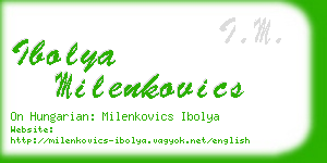 ibolya milenkovics business card